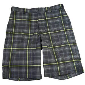 Nike Golf Shorts Flat Front Plaid Grey Men's Size 34 Like New condition No flaws